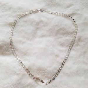 Silver Curb Chain Necklace